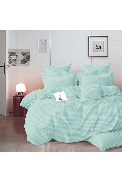 Pucioasa Horeca Damask Bed Linen (Thick) - Mint - King Size With Cover
