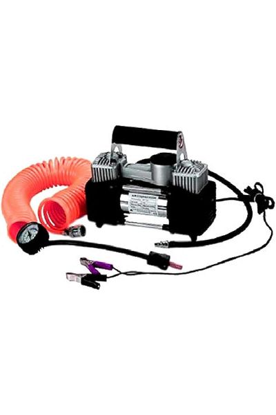 SULFAR 2 Cylinder Metallic Car Air Compressor LS-004-Silver, 200 PSI