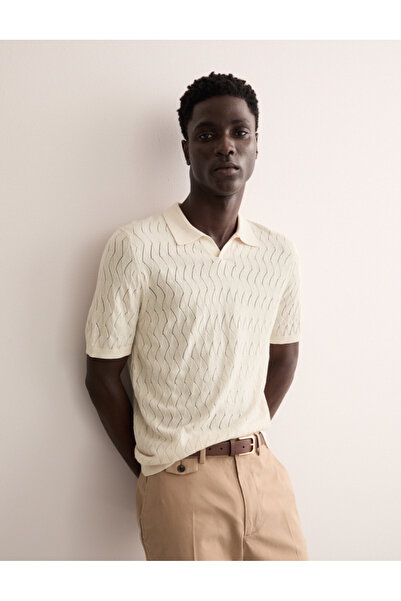 Marks & Spencer Merino Yün Karışımlı İpekli Örme Polo Yaka Tişört