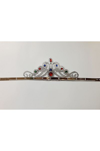 CONAHOME Silver Color Plastic Princess Crown Queen Crown 60 cm
