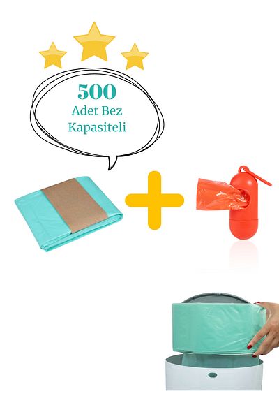 Korbell Compatible with 16L Garbage Cans - 1 Pack of 500 Pieces Baby Diaper Capacity Package Domestic Garbage Bag