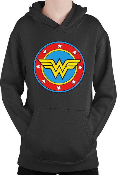 OEM Kids Hoodie Wonder Woman Logo Symbol Stars Flag Round Marvel DC