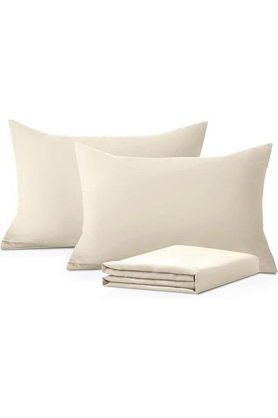 INFINI HOMES Standard Soft 100% Cotton 300TC Plain Pillow Cover for Home & Hotel (50 x 75, Pack of 2