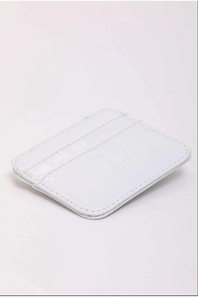 mlio Women's White Croco Faux Leather, 4 Card Holders and Coin Compartment, Card Holder