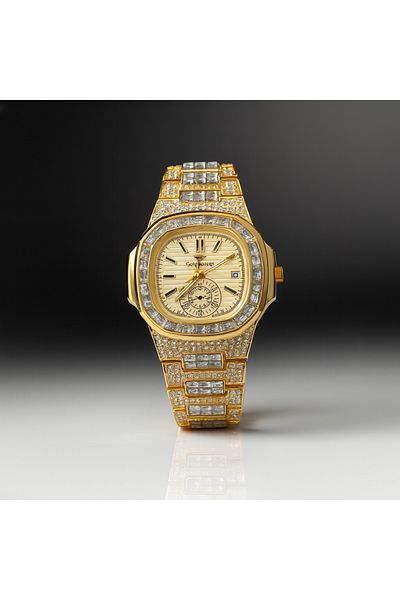 Goldpower Luxury Women's Wristwatch with Stone Calendar
