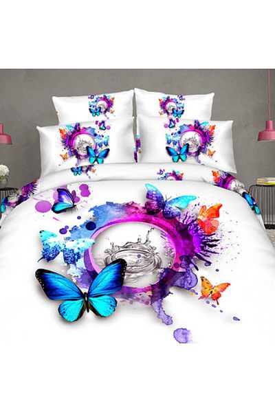 Pucioasa Lenjerie De Pat Digital Print 3D (Rainbow Butterfly)