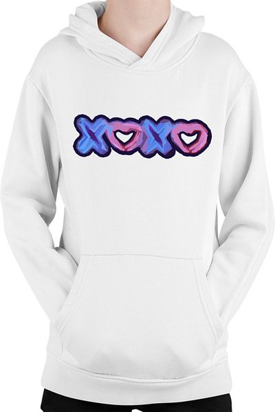 OEM Kids Hoodie XOXO Logo Heart Abstract Minimalist Drama