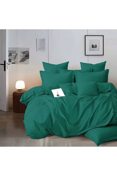 Pucioasa Horeca Damask Bed Linen (Thick) - Green - Two Persons
