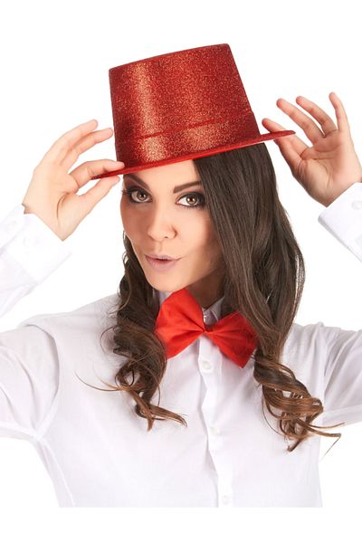 CONAHOME Red Color Long Plastic Glitter Party Hat