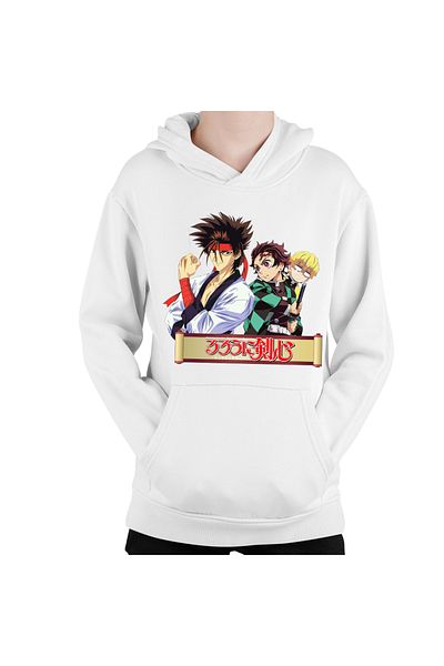 OEM Hanorac copii Rurouni Kenshin Sanosuke Tanjiro Zenitsu Scared