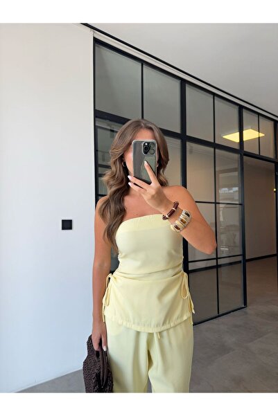 BB Bensu Buyruk SET GALBEN STRAPLESS