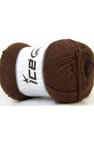 Ice yarns 4x100 جرام. خيوط دورة أكريليك بنية اللون للشتاء، خيوط مسطحة، 100% أ...