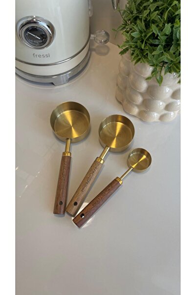 RUMİKA HOME AHŞAP SAPLI PASLANMAZ ÇELİK PİNTEREST ÖLÇÜ KAŞIĞI 3 BOY