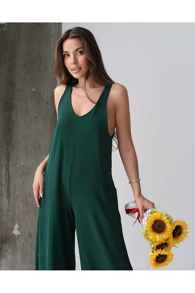 boutich Women's V-Necklace Flower Gardener Ayrobin Fabric Jumpsuit