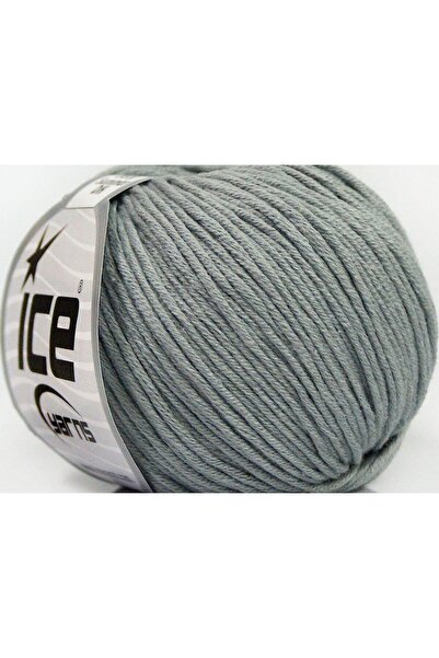 Ice yarns 8x50 جرام. قماش بيبي سمر دي كيه، قطن، أكريليك، رمادي فاتح، خيوط صيف...