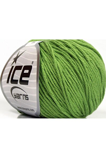 Ice yarns 8x50 جرام. قماش بيبي سمر دي كيه، قطن، أكريليك، أخضر فاتح، خيوط صيفي...