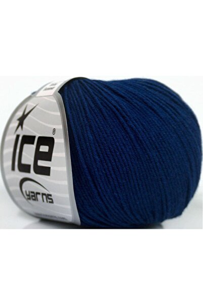 Ice yarns 8x50 جرام. بيبي سمر أكريليك، قطن أزرق داكن للأطفال، خيوط صيفية، قطن