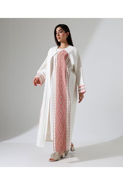 Fi'l Arz Fashion Ethnic Woven Agraf Closure Abaya