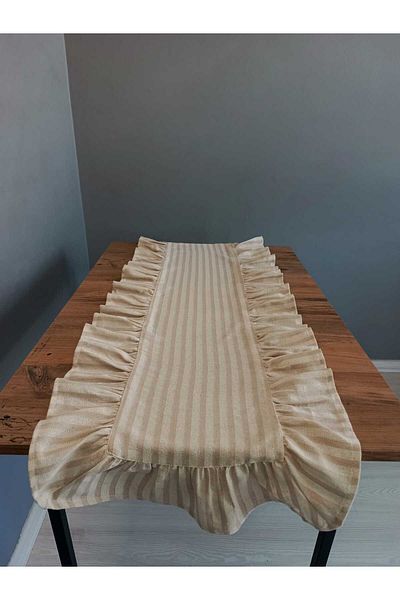 MZN Home Covoraș de in natural cu volane 50x150