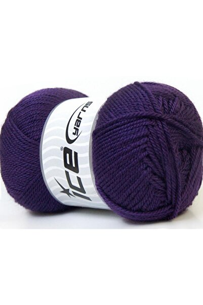 Ice yarns 4x100 جرام. خيوط دورة أكريليك شتوية باللون الأرجواني الداكن، خيوط م...