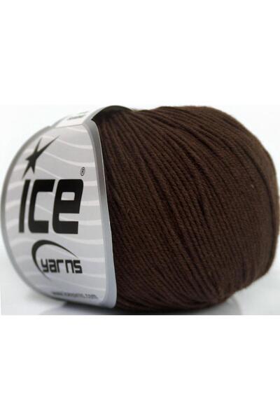 Ice yarns 8x50 جرام. أكريليك بيبي سمر، قطن بني داكن للأطفال، خيوط صيفية، قطن