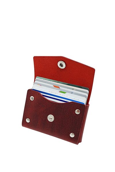 CRONDER Genuine Leather Men's Card Holder - Luxury Handmade Card Holder Wallet