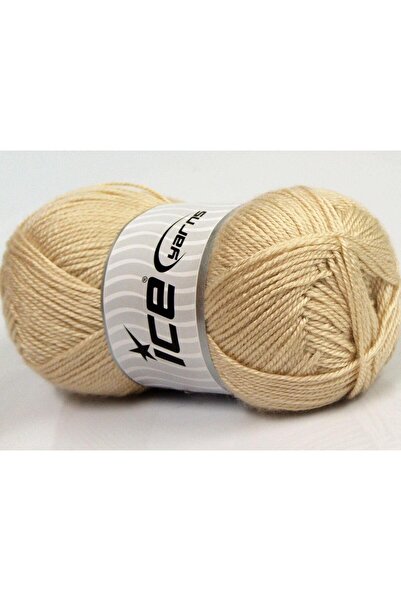 Ice yarns 4x100 جرام. خيوط دورة أكريليك بيج شتوية، خيوط مسطحة، 100% أكريليك
