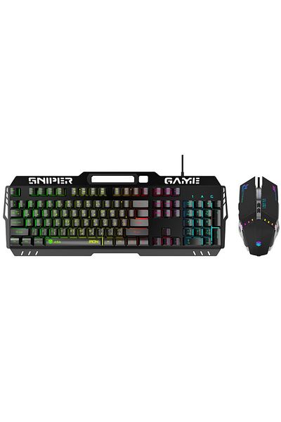 ASA كيبورد ايرون قيمنق ميكانيكي سلكي مع ماوس .104 مفتاح كيبورد سريع لاستجابه Keyboard mechanic منAL3B