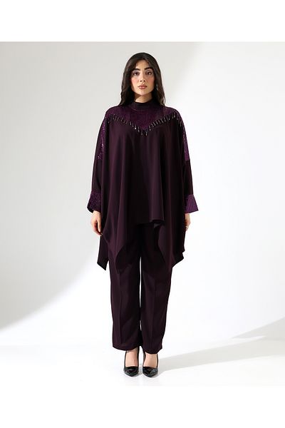 Fi'l Arz Fashion Asymmetrical Sparkly Two Piece Evening Dress Suit