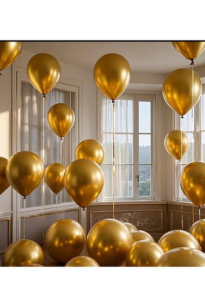 Çemrek Süs Parti Metallic Gold Balloon 20 Pieces