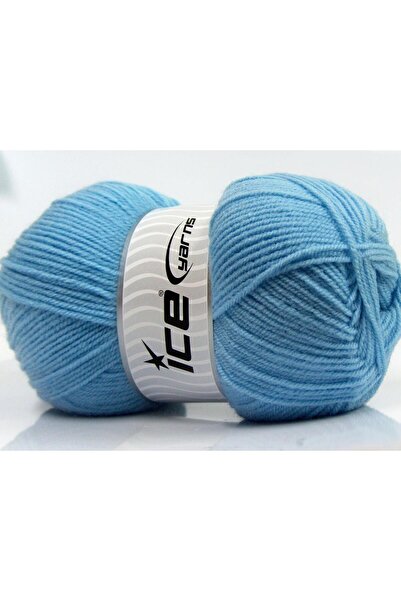 Ice yarns 4X100Gr. Softly Baby Fine Acrylic Light Blue Winter, Baby, Solid St...