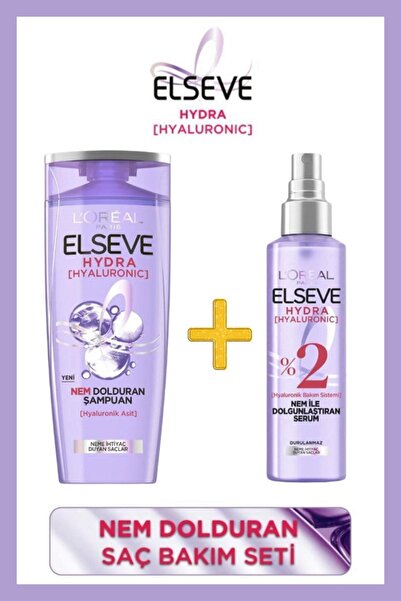ELSEVE Hydra [hyaluronic] Nem Dolduran Şampuan 390 Ml Ve Nem Ile Dolgunlaştıran Serum 150ml