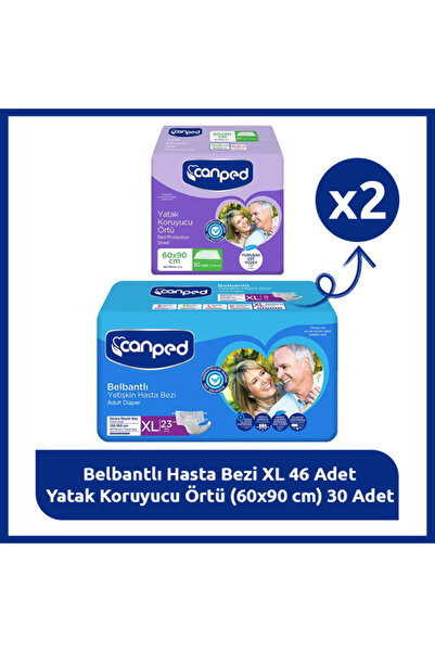 Canped XL Bakım Paketi – 23 Hasta Bezi + 30 Yatak Koruyucu
