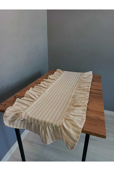 MZN Home Covoraș de in natural cu volane 50x150