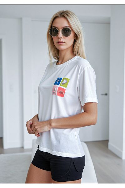 Weyeze Μπλουζάκι με λεπτομέρεια εκτύπωσης άνετου καλουπιού 38684WYZ