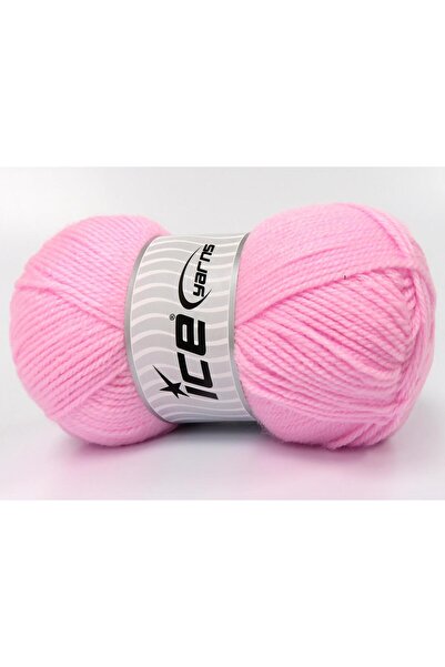 Ice yarns 4x100 جرام. خيوط أكريليك مفضلة باللون الوردي الفاتح للشتاء، خيوط مس...
