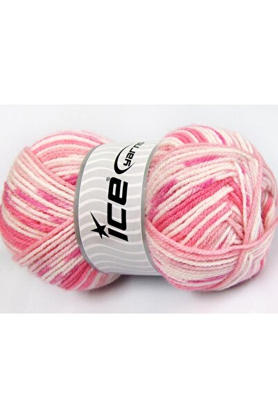 Ice yarns 4x100 جرام. خيوط أكريليك FAVORITE BABY بألوان وردية للشتاء، للأطفال...