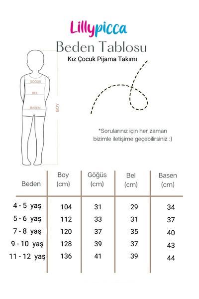 LİLLYPİCCA Girl's Character Patterned Buttoned Pajama Set