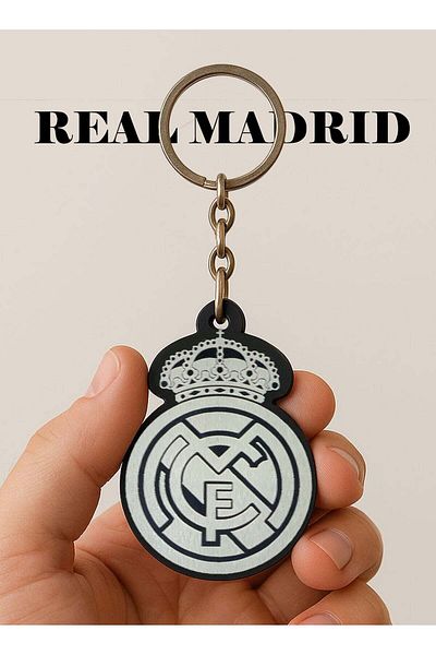 Story of candle Real Madrid, Black Acrylic Medal Laser Engraved With Club Logo