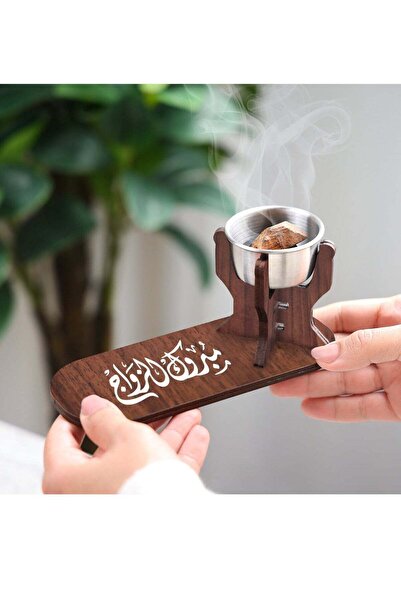 Story of candle مبخرة خشبية أنيقة مع مدخنة محفور عليها عبارة "مبروك الزواج" ب...