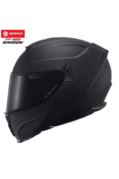 Scoyco SHADOW Full Face Kask FF-869 – Güneş Vizörlü, DOT/CE Onaylı, Intercom Uyumlu
