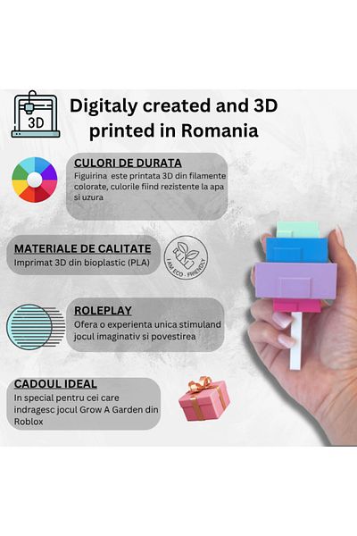 Lulu's Prints Figurina fruct Candy Blossom din Grow a Garden, Roblox, multicolor, plastic, printat 3D