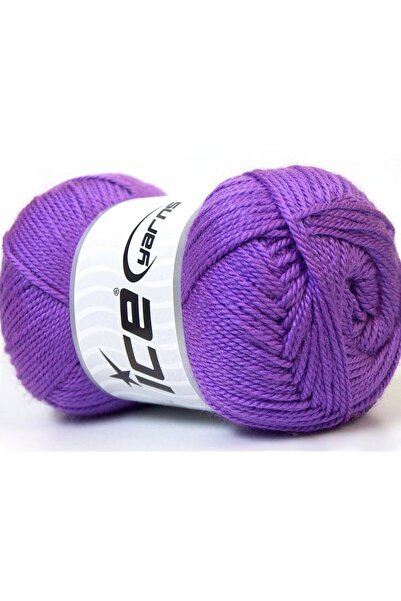 Ice yarns 4x100 جرام. خيوط دورا الأكريليكية الشتوية بلون اللافندر، خيوط مستقي...