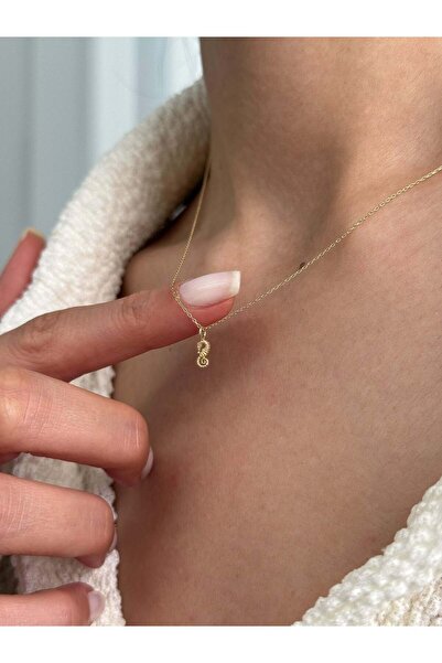 Zeyd Jewelry Deniz Atı 14 Ayar Altın Kolye