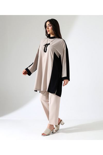 Fi'l Arz Fashion Silk Double Color Long Tunic
