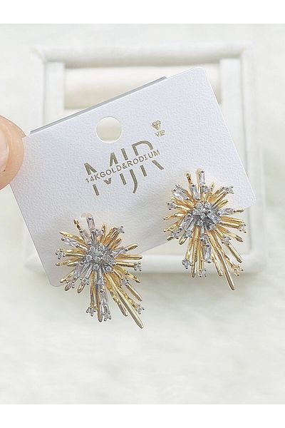 DS DİAMONDSHOP Earring Zircon Stone Nail Model New Season Bykp-202507226