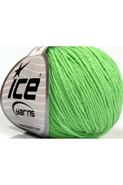 Ice yarns 8x50 جرام. خيوط صيفية للأطفال من القطن والأكريليك باللون الأخضر الن...