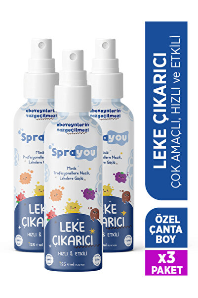 Sprayou Doğal Çamaşır Leke Çıkarıcı Sprey 125 ml (3'lü Paket) | Taşınabilir, ...
