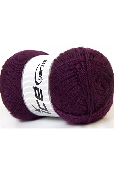 Ice yarns 4x100 جرام. خيوط دورا الأكريليكية المارونية الشتوية، خيوط مسطحة، 10...