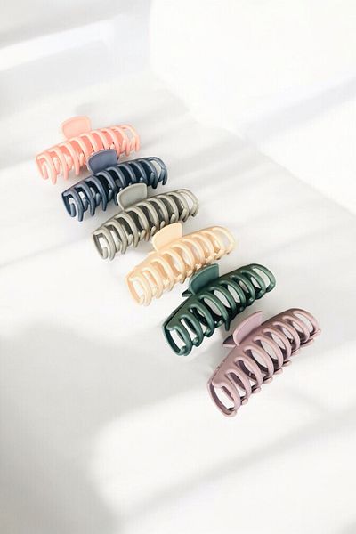 AYMETA 11 cm Large Size Scythe Model Colorful Women's Hair Clip |   Set of 6 – Strong Holding – Matte Surface
